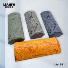 Flip - top glasses case with skin - like texture embossed pattern
