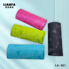 Eyeglass case with flip - top and embossed pattern