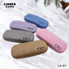 Cotton and linen solid - color glasses case