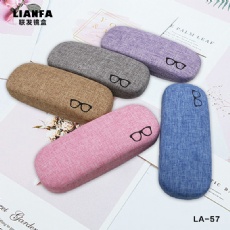 Cotton and linen solid - color glasses case