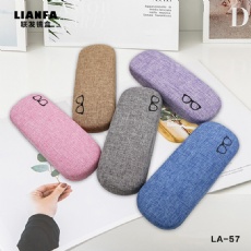Cotton and linen solid - color glasses case