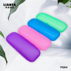 Candy-colored frosted plastic glasses case